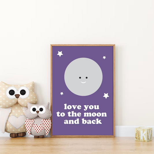 To The Moon And Back Print by Studio78Design Neutral Baby Boutique