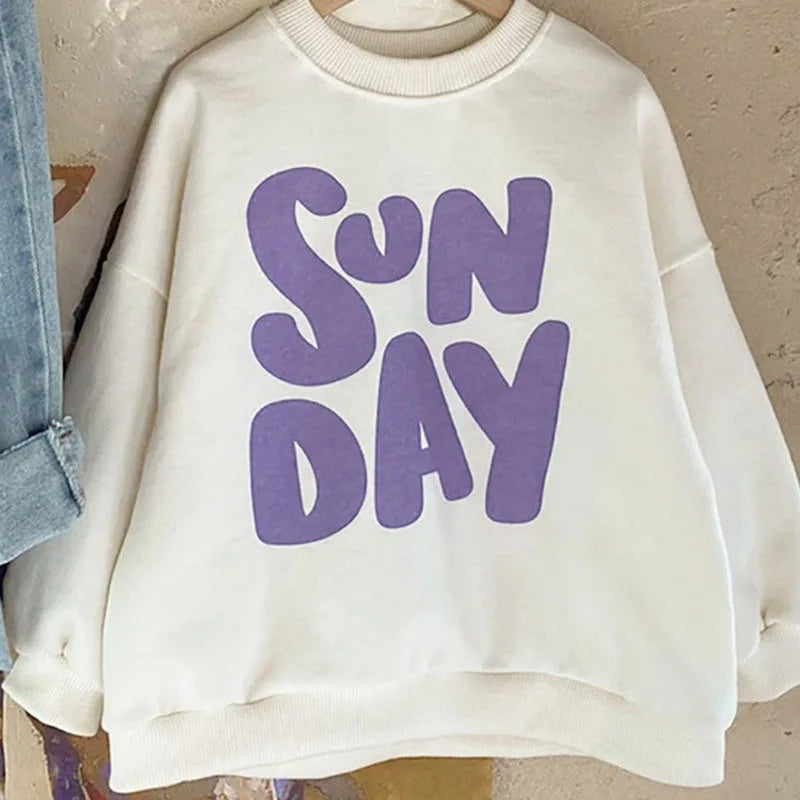 MILANCEL 2022 Spring Mother Kids Hoodie Letter Print Family Look Korean Casual Family Matching Outfits Neutral Baby Boutique