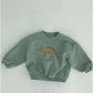 Autumn Kids Hoodies Cool Dinosaur Plus Fleece Children Pullover Comfortable Sweatshirt Neutral Baby Boutique