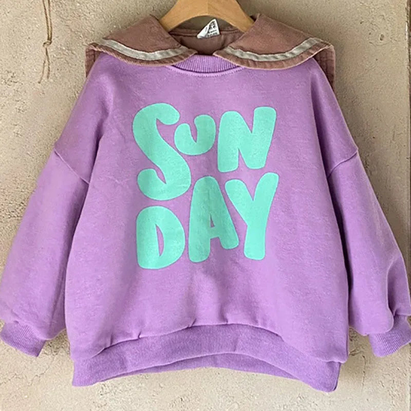 MILANCEL 2022 Spring Mother Kids Hoodie Letter Print Family Look Korean Casual Family Matching Outfits Neutral Baby Boutique