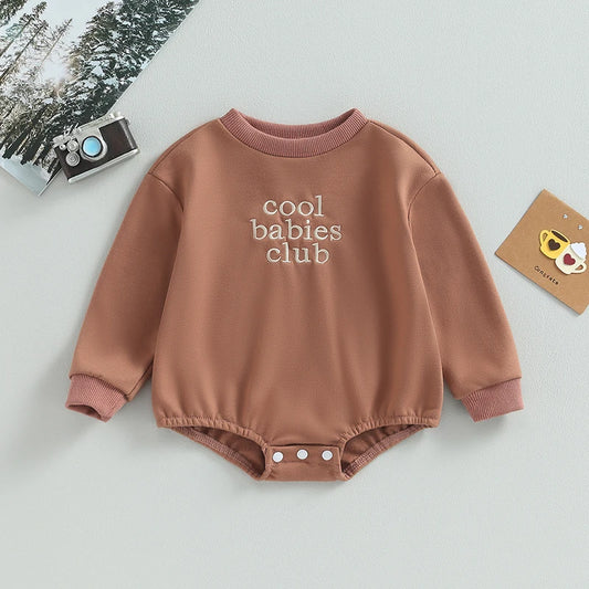 Autumn Newborn Baby Boys Girls Bodysuits Clothes Toddler Kids Embroidery Letter Long Sleeve Sweatshirts Jumpsuits Playsuits Neutral Baby Boutique