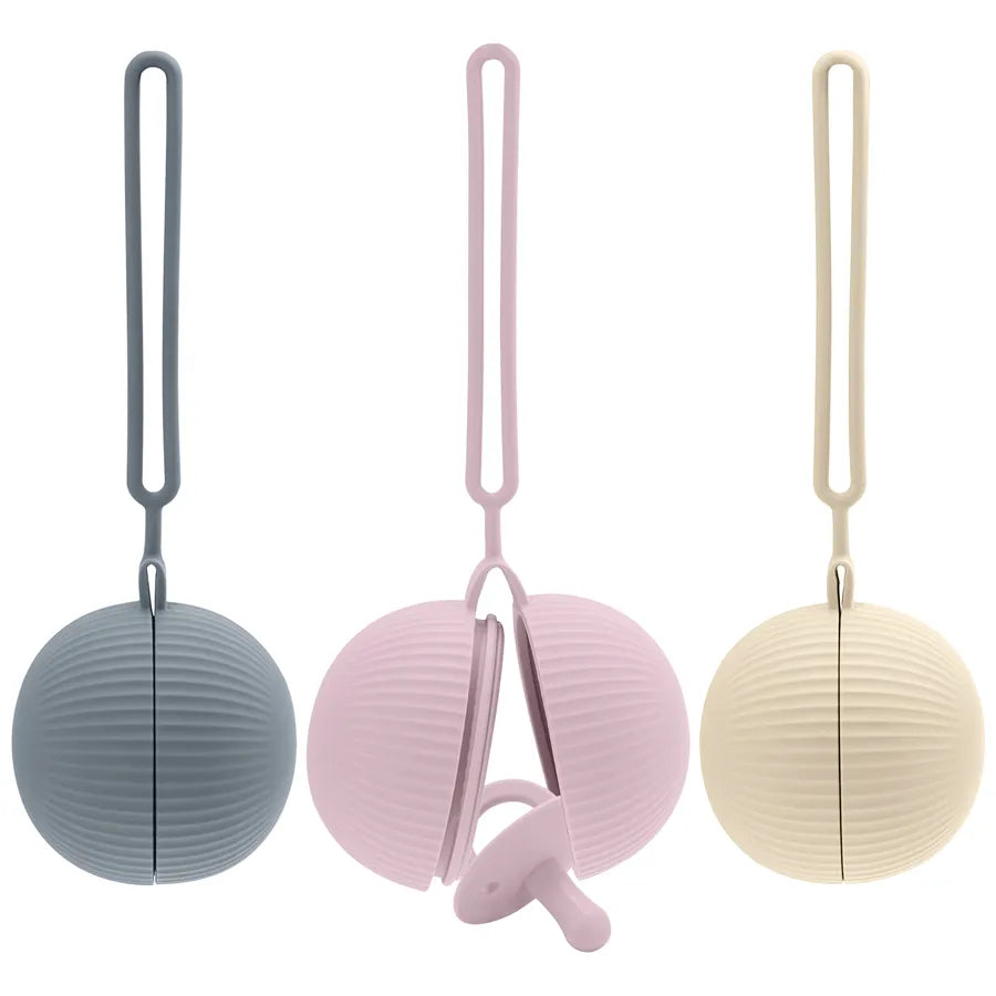 New Baby Pacifier Holder BPA Free Soft Silicone Infant Portable Feeding Soother Container Box Nipple Storage Box Teat Attachment Neutral Baby Boutique