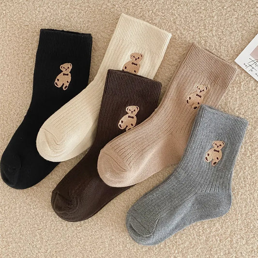 The Cutie Bear Crew Socks - Neutral Baby Boutique