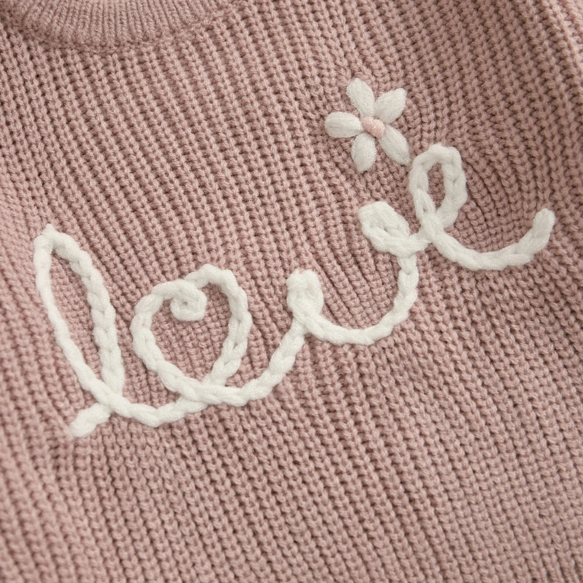 Ma&baby 6M-3Y Infant Toddler Newborn Baby Girl Sweaters Fall Winter Knit Long Sleeve Letter Flower Pullover Valentine's Day Tops Neutral Baby Boutique