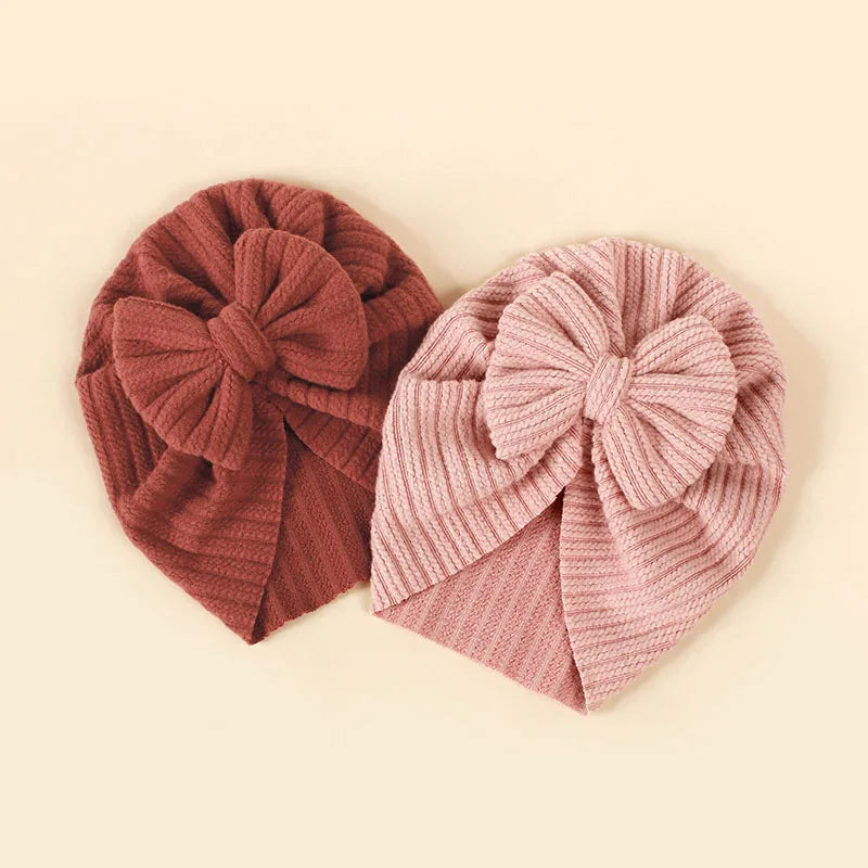 MILANCEL New Newborn Fetal Cap Cute Baby Bow Striped Pullover Hat Children Sweet Hat Neutral Baby Boutique