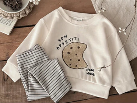 Baby Boy Clothes Sets Bread/Cookies Embroidery Cute Toddler Outfit 2Pcs Long Sleeves Top Pants Newborn Baby 0-3 Years Tracksuit Neutral Baby Boutique