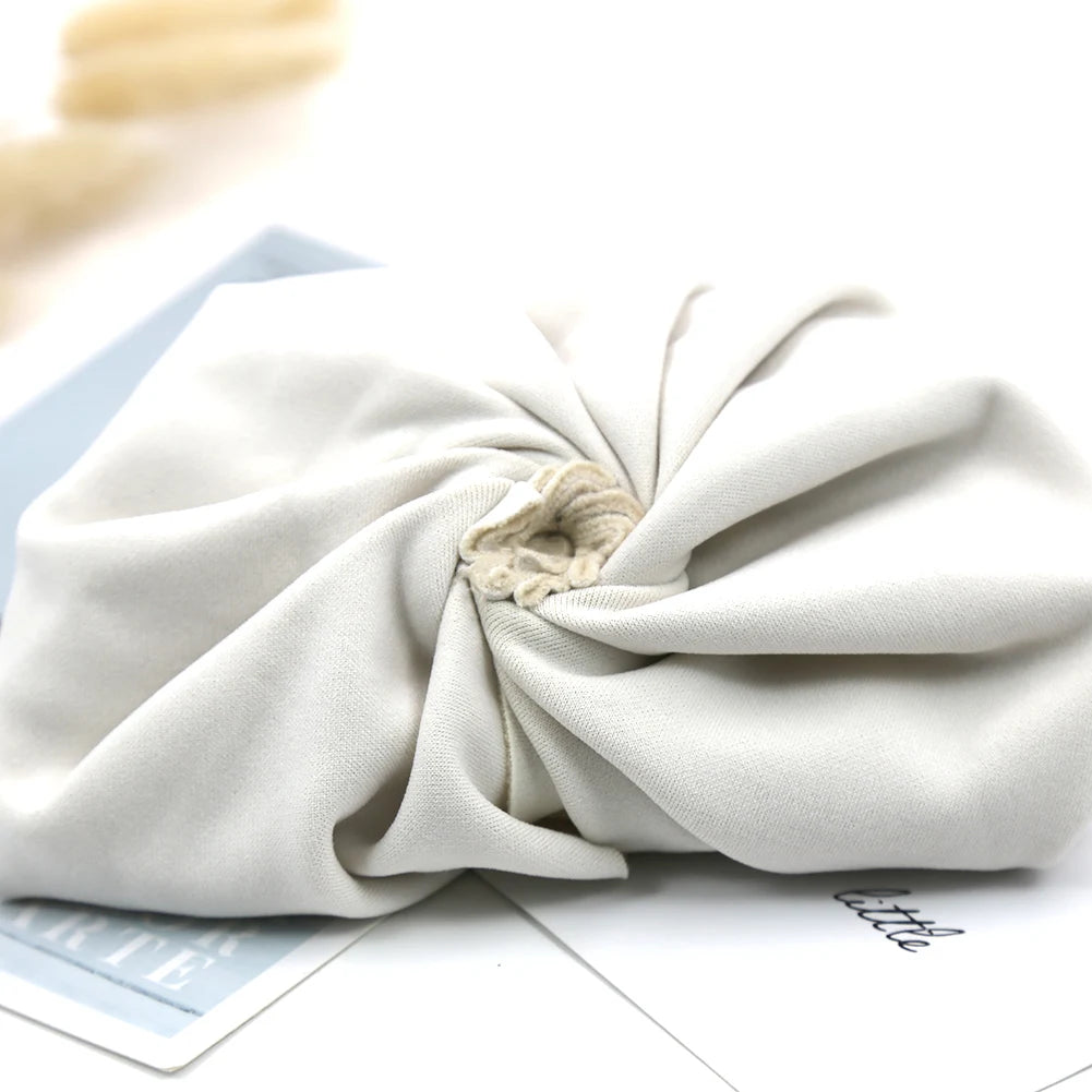 6Pcs/Lot Baby Turban Hats Solid Faux Cashmere Caps Winter Warm Beanies Bonnet Newborn Kids Boys Girls Hospital Headwraps Neutral Baby Boutique