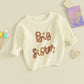 2023-08-18 Lioraitiin 18M-5Y Kids Girls Sweater Letter Embroidery Crew Neck Long Sleeve Pullovers Fall Toddler Clothes Tops Neutral Baby Boutique
