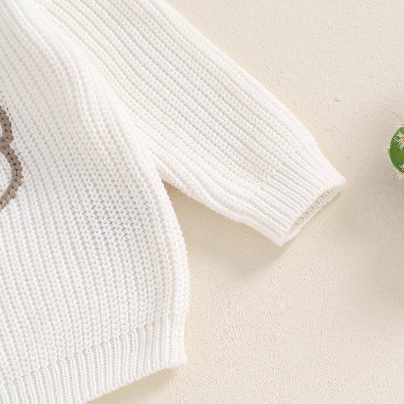 MISOWMNJOY Winter Autumn Sweaters Newborn Infant Knit Wear Long Sleeve Cow Embroidery Knitting Pullovers for Girls Boy Jumpers Neutral Baby Boutique