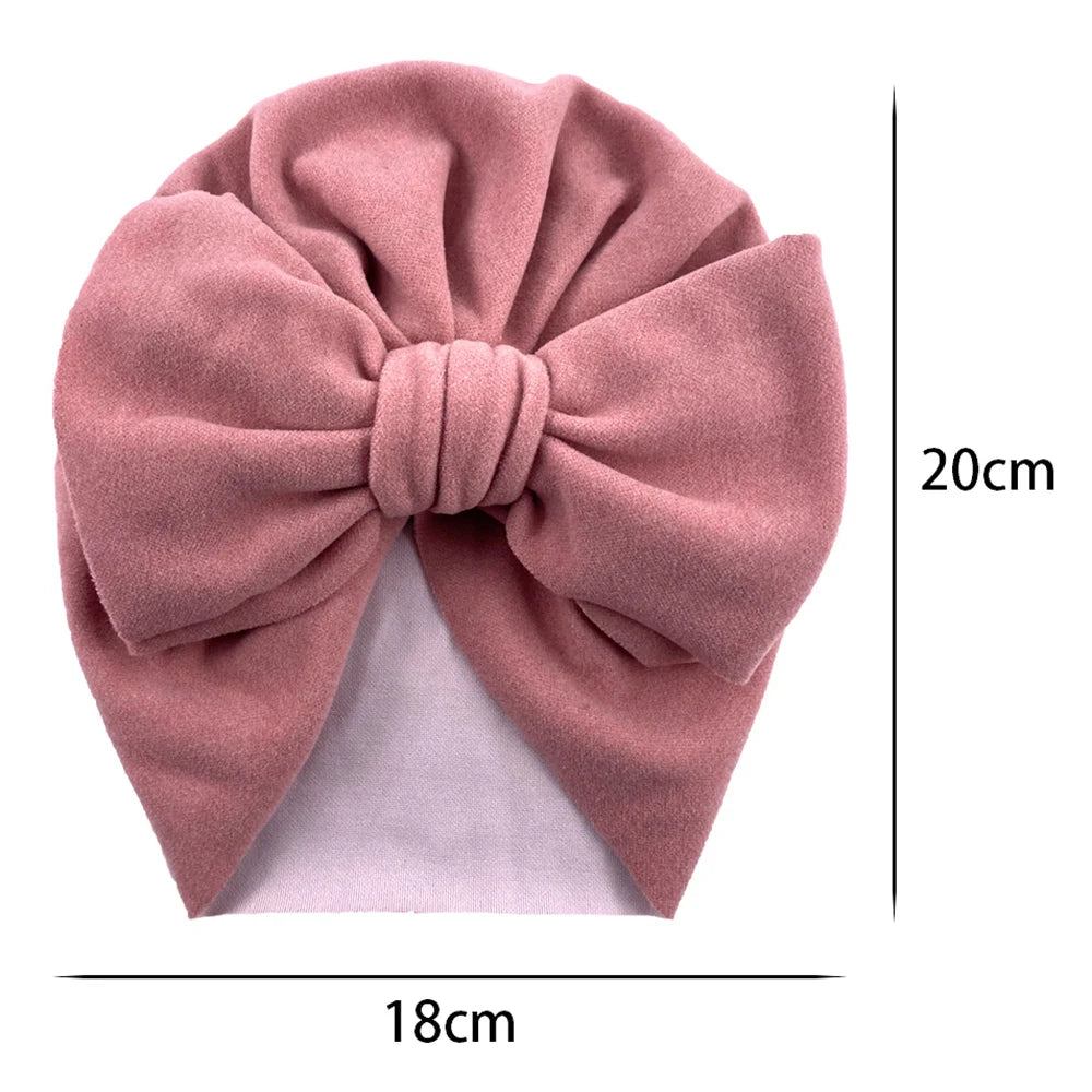 6Pcs/Lot Baby Turban Hats Solid Faux Cashmere Caps Winter Warm Beanies Bonnet Newborn Kids Boys Girls Hospital Headwraps Neutral Baby Boutique