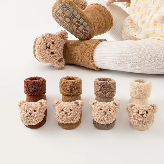 The Cutie Bear Slipper Socks - Neutral Baby Boutique