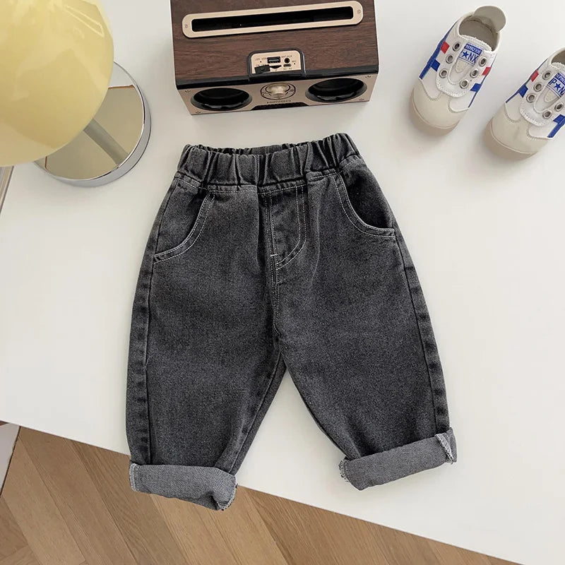 MILANCEL Baby Pants Solid Kids Jeans Casual Boys Denim Pants Soft Girls Fashion Trousers Neutral Baby Boutique