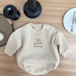 Little Bunny letter embroidered neutral baby long sleeved plush winter romper Neutral Baby Boutique