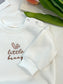 Little Bunny letter embroidered neutral baby long sleeved plush winter romper Neutral Baby Boutique