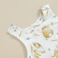 Summer Infant Baby Boys Girls Romper Easter Baby Jumpsuit Casual Sleeveless Carrot Bunny Print Kids Playsuit Clothes Neutral Baby Boutique