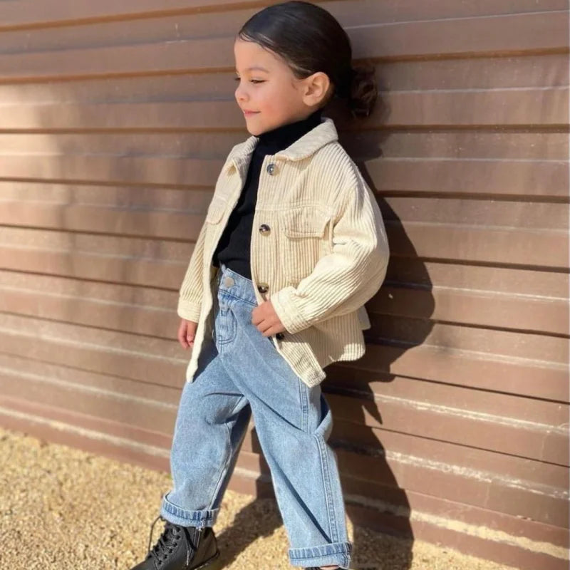 Young girl wearing The Chic Neutral Shacket