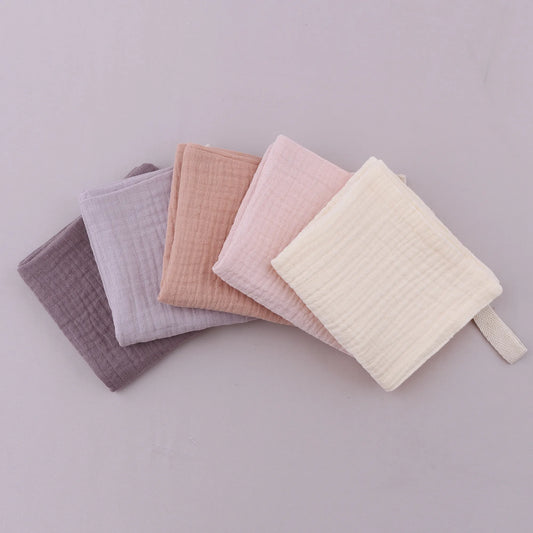 5PCS Pure Color Baby Handkerchief Soft Saliva Towel Absorbent Baby Burp Cloth Bibs Kids Wipe Cloth Newborn Washcloth Products Neutral Baby Boutique