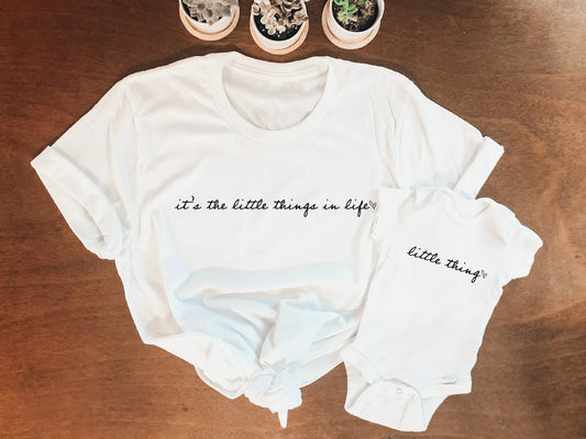 The It's The Little Things Mom and Me Shirts Mama Shirts Mommy and Baby Family Look Matching Shirts Mom and Daughter T-Shirts Neutral Baby Boutique
