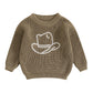 Toddler Baby Girl and Boy Sweater Hat Embroidery Long Sleeve Pullover 2024 Fall Winter Kids Clothes Newborn Boy Girl Jumpers Top Neutral Baby Boutique