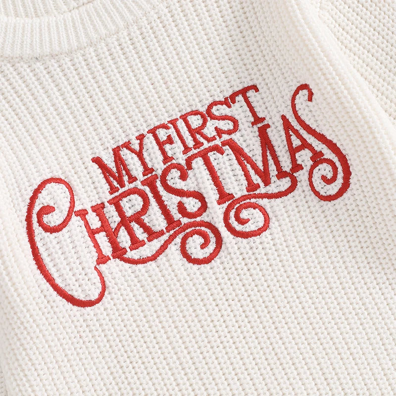 Newborn Baby Girl Boy Christmas Outfit Sweater Oversized Knitted Sweatshirt Romper Infant Warm Fall Winter Clothes Neutral Baby Boutique