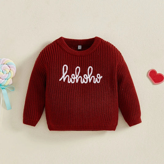 Baby Sweater Long Sleeve Crew Neck Letters Winter Warm Knit Pullover Sweater Infant Clothes for Girls Boys Neutral Baby Boutique