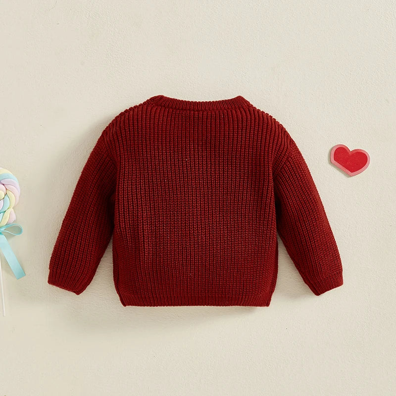 Baby Sweater Long Sleeve Crew Neck Letters Winter Warm Knit Pullover Sweater Infant Clothes for Girls Boys Neutral Baby Boutique