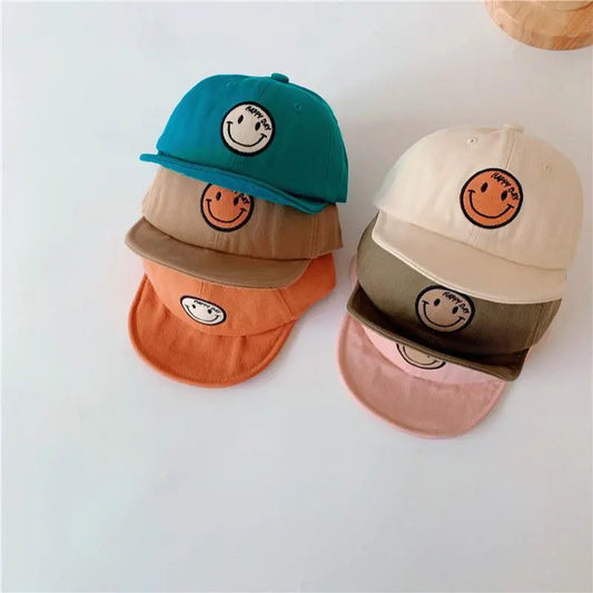 2023 Children's Hat Boys Girls Cute Embroidered Peaked Cap Fashion Solid Color Dome Outdoor Casual Baseball Caps Neutral Baby Boutique