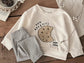 Baby Boy Clothes Sets Bread/Cookies Embroidery Cute Toddler Outfit 2Pcs Long Sleeves Top Pants Newborn Baby 0-3 Years Tracksuit Neutral Baby Boutique