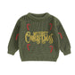 Newborn Baby Girls Boys Christmas Sweaters Long Sleeve Round Neck Candy Letter Embroidery Knit Pullovers Infant Jumper Tops Neutral Baby Boutique