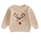 Newborn Baby Girls Boy Sweater Reindeer Embroidery Long Sleeve Pullover 2024 Fall Winter Baby Clothes Christmas Jumpers Top Neutral Baby Boutique
