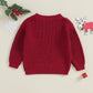 Newborn Baby Girls Boys Christmas Sweaters Long Sleeve Round Neck Candy Letter Embroidery Knit Pullovers Infant Jumper Tops Neutral Baby Boutique