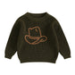 Toddler Baby Girl and Boy Sweater Hat Embroidery Long Sleeve Pullover 2024 Fall Winter Kids Clothes Newborn Boy Girl Jumpers Top Neutral Baby Boutique