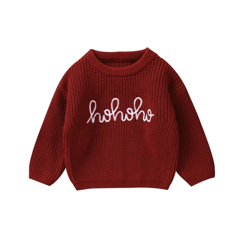 Baby Sweater Long Sleeve Crew Neck Letters Winter Warm Knit Pullover Sweater Infant Clothes for Girls Boys Neutral Baby Boutique