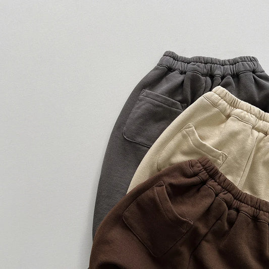 Cotton Pocket 2023 Spring Autumn New Children Cargo Pants Casual Boys Trousers Loose Sport Toddler Wear Kids Clothing For 1-8Y Neutral Baby Boutique