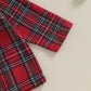 Christmas Kids Girls Boys Pajamas Set Loungewear Suit Plaid Button up Long Sleeve Shirt and Elastic Pants 2PCS Toddler Sleepwear Neutral Baby Boutique