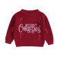 Newborn Baby Girls Boys Christmas Sweaters Long Sleeve Round Neck Candy Letter Embroidery Knit Pullovers Infant Jumper Tops Neutral Baby Boutique