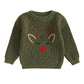 Newborn Baby Girls Boy Sweater Reindeer Embroidery Long Sleeve Pullover 2024 Fall Winter Baby Clothes Christmas Jumpers Top Neutral Baby Boutique