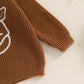 MISOWMNJOY Winter Autumn Sweaters Newborn Infant Knit Wear Long Sleeve Cow Embroidery Knitting Pullovers for Girls Boy Jumpers Neutral Baby Boutique