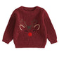 Newborn Baby Girls Boy Sweater Reindeer Embroidery Long Sleeve Pullover 2024 Fall Winter Baby Clothes Christmas Jumpers Top Neutral Baby Boutique