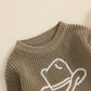 Toddler Baby Girl and Boy Sweater Hat Embroidery Long Sleeve Pullover 2024 Fall Winter Kids Clothes Newborn Boy Girl Jumpers Top Neutral Baby Boutique
