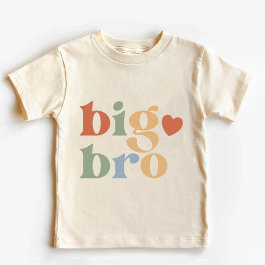 Big Brother Little Sister Printed Shirt Retro Sibling Matching Clothes Kids Short Sleeve T-shirt Tops Baby Large Bubbles Romper Neutral Baby Boutique